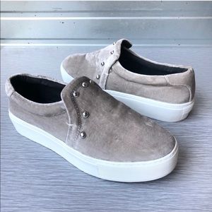 REBECCA MINKOFF Noelle Stud Velvet Slip-on Sneaker